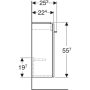 Geberit Selnova Square egy ajtós szekrény kézmosóhoz 32,3x55,7 cm, magasfényű fehér 502.730.00.1