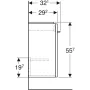 Geberit Selnova Square egy ajtós szekrény kézmosóhoz 38,6x55,7 cm, magasfényű fehér 502.734.00.1