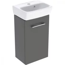   Geberit Selnova Square 1 ajtós 36x28x65,2 cm mosdószekrény kézmosóval, matt láva 502.743.00.1