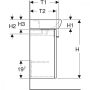 Geberit Selnova Square 1 ajtós 36x28x65,2 cm mosdószekrény kézmosóval, hikoridió 502.744.00.1