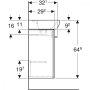 Geberit Selnova Square 1 ajtós 45x35x64,9 cm szekrény kézmosóval, magasfényű fehér 502.746.00.1