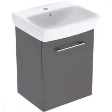   Geberit Selnova Square 1 ajtós mosdószekrény kézmosóval 50x64,9 cm, matt láva 502.751.00.1