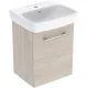 Geberit Selnova Square 1 ajtós 50x42x64,9 cm mosdószekrény kézmosóval, világos hikoridió 502.753.00.1