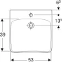 Geberit Selnova Comfort akadálymentes mosdó 60x55 cm, csaplyukkal, túlfolyó nélkül 502.770.00.7