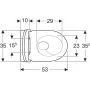 Geberit Acanto fali kerámia WC 36x53 cm TurboFlush technológiával, Rimless kivitel, fehér