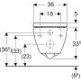 Geberit Acanto fali kerámia WC 36x53 cm TurboFlush technológiával, Rimless kivitel, fehér 502.774.00.1 (502774001)