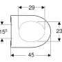 Geberit Acanto fali kerámia WC 36x53 cm TurboFlush technológiával, Rimless kivitel, fehér
