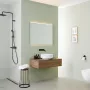 Geberit Option Plus Square tükör 75x70 cm, közvetlen és közvetett világítással, alumínium 502.782.00.1