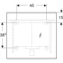 Geberit Option Plus Square tükör 75x70 cm, közvetlen és közvetett világítással, matt fekete 502.782.14.1