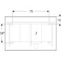 Geberit Option Plus Square tükör 105x70 cm, közvetlen és közvetett világítással, alumínium 502.784.00.1