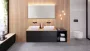 Geberit Option Plus Square tükör 120x70 cm, közvetlen és közvetett világítással, matt fekete 502.785.14.1