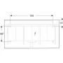 Geberit Option Plus Square tükör 135x70 cm, közvetlen és közvetett világítással, matt fekete 502.786.14.1