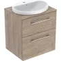 Geberit Selnova Square Set mosdószekrény mosdóval 59x70 cm, két fiókkal, hikoridió 502.870.00.1