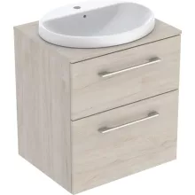   Geberit Selnova Square Set mosdószekrény mosdóval 59x70 cm, két fiókkal, világos hikoridió 502.871.00.1