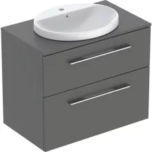   Geberit Selnova Square Set mosdószekrény mosdóval 79x70 cm, két fiókkal, matt láva 502.873.00.1