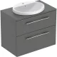 Geberit Selnova Square Set mosdószekrény mosdóval 79x70 cm, két fiókkal, matt láva 502.873.00.1