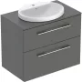 Geberit Selnova Square Set mosdószekrény mosdóval 79x70 cm, két fiókkal, matt láva 502.873.00.1
