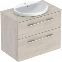   Geberit Selnova Square Set mosdószekrény mosdóval 79x70 cm, két fiókkal, világos hikoridió 502.875.00.1