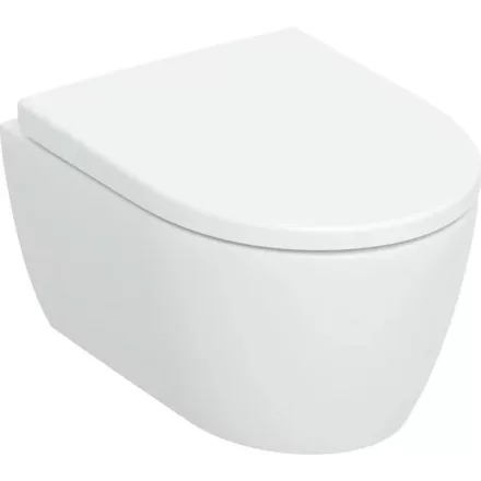 Geberit iCon fali kerámia WC TurboFlush technológiával és ülőkével, rövidített kivitel, matt fehér 