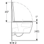 Geberit iCon fali kerámia WC TurboFlush technológiával és ülőkével, rövidített kivitel, matt fehér 