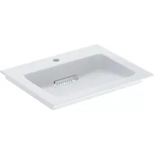   Geberit ONE mosdó hátsó lefolyóval túlfolyó nélkül 60x48 cm, KeraTect, fényes fehér 505.002.00.1