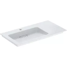   Geberit ONE balos mosdó hátsó lefolyóval 90x48 cm, KeraTect, túlfolyó nélkül, fényes fehér 505.007.00.1