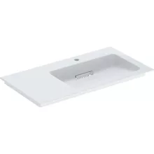   Geberit ONE jobbos mosdó hátsó lefolyóval 90x48cm, KeraTect, túlfolyó nélkül, fényes fehér 505.009.00.1
