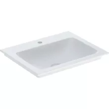   Geberit One beépíthető mosdó 60x48 cm csaplyukkal, túlfolyó nélkül, KeraTect felület bevonattal 505.010.01.1