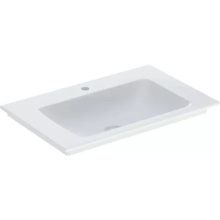 Geberit One beépíthető mosdó 75x48 cm csaplyukkal, túlfolyó nélkül, KeraTect felület bevonattal 505.010.01.2