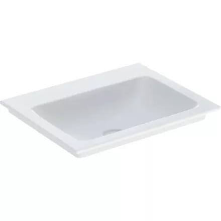 Geberit One beépíthető mosdó 60x48 cm csaplyuk és túlfolyó nélkül, KeraTect felület bevonattal 505.011.01.1