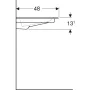 Geberit ONE jobbos mosdó hátsó lefolyóval 90x48cm, KeraTect, csaplyuk és túlfolyó nélkül 505.013.00.1