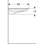 Geberit ONE mosdó hátsó lefolyóval 105x48 cm túlfolyó nélkül, KeraTect, fényes fehér 505.015.00.1