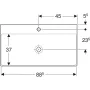 Geberit One mosdó 90x48 cm csaplyukkal, túlfolyó nélkül, KeraTect felület bevonattal 505.020.01.3