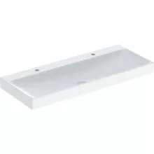   Geberit One mosdó 120x48 cm két csaplyukkal, túlfolyó nélkül, KeraTect felület bevonattal 505.022.01.5