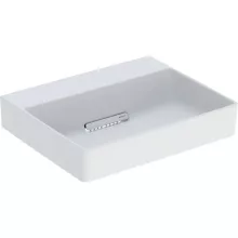   Geberit One pultra ültethető mosdó 50x41 cm, csaplyuk és túlfolyó nélkül, matt fehér 505.025.00.1