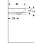 Geberit One pultra ültethető mosdó 50x40 cm csaplyukkal, túlfolyó nélkül, KeraTect bevonattal 505.030.01.6