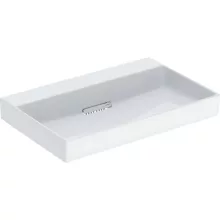   Geberit One mosdó hátsó lefolyóval 75x48 cm csaplyuk és túlfolyó nélkül, KeraTect, fehér 505.035.00.1