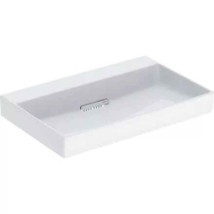Geberit One mosdó hátsó lefolyóval 75x48 cm csaplyuk és túlfolyó nélkül, KeraTect, fehér 505.035.00.1