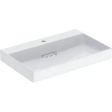  Geberit One mosdó hátsó lefolyóval 75x48 cm csaplyukkal és túlfolyó nélkül, KeraTect, fehér 505.036.00.1