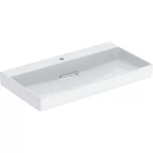   Geberit One mosdó hátsó lefolyóval 90x48 cm csaplyukkal és túlfolyó nélkül, KeraTect, fehér 505.038.00.1