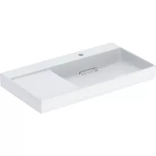   Geberit One jobbos mosdó hátsó lefolyóval 90x48 cm, KeraTect, túlfolyó nélkül, fehér 505.043.00.1