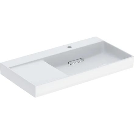 Geberit One jobbos mosdó hátsó lefolyóval 90x48 cm, KeraTect, túlfolyó nélkül, fehér 505.043.00.1