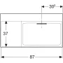 Geberit One jobbos mosdó 90x48 cm, KeraTect, túlfolyó és csapfurat nélkül, fehér 505.044.00.1