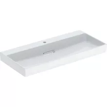   Geberit One mosdó hátsó lefolyóval 105x48 cm csaplyukkal és túlfolyó nélkül, KeraTect, fehér 505.046.00.1