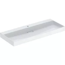   Geberit One mosdó hátsó lefolyóval 120x48 cm csaplyukkal és túlfolyó nélkül, KeraTect, fehér 505.048.00.1