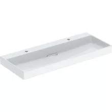   Geberit One mosdó két csaplyukkal 120x48 cm túlfolyó nélkül, KeraTect, fehér 505.049.00.1