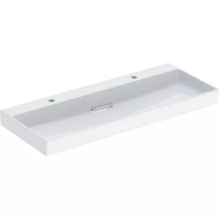 Geberit One mosdó két csaplyukkal 120x48 cm túlfolyó nélkül, KeraTect, fehér 505.049.00.1