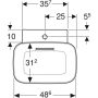 Geberit One pultra ültethető mosdó 50x42,5 cm, KeraTect, csaplyukkal, túlfolyó nélkül, fehér 505.051.00.1