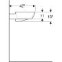 Geberit One pultra ültethető mosdó 50 cm, csaplyuk és túlfolyó nélkül, matt fehér 505.052.00.1