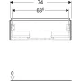 Geberit One alsó szekrény mosdóhoz 1 fiókkal 74x47 cm, tölgy 505.072.00.5